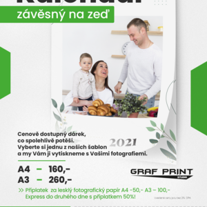 Kalendáře  Varianta č. 1  volitelné formáty: A4 / A3